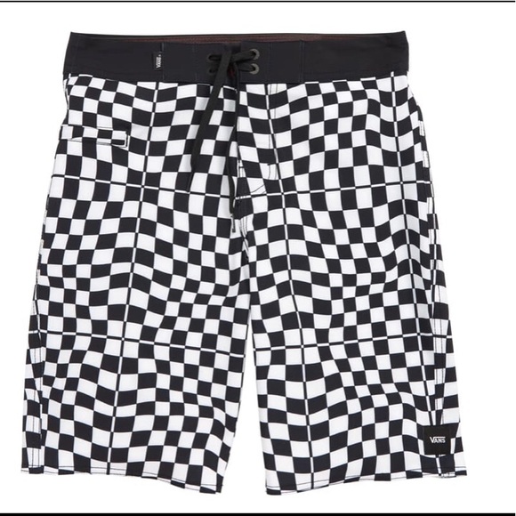 Vans checkerboard swim trunks Clearance